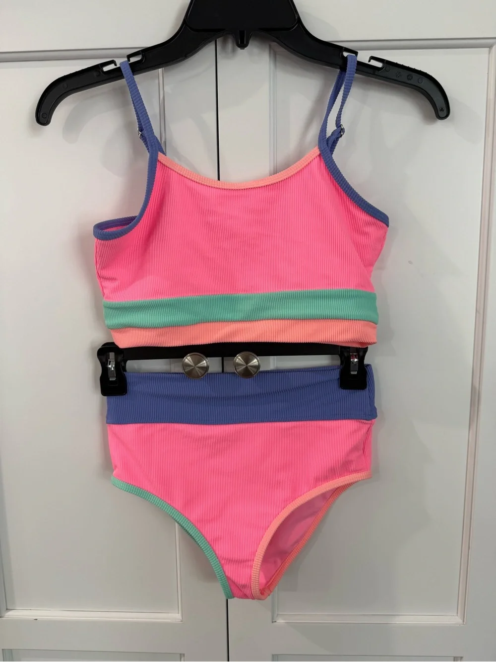 Beach riot NEW EVA Emmie Colorblock Ribbed two piece swim size 11/12